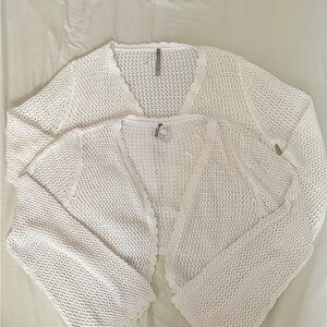 Streetwear Society Cream Knit Cardigans - 2 for 10$ (XL) and (L)
